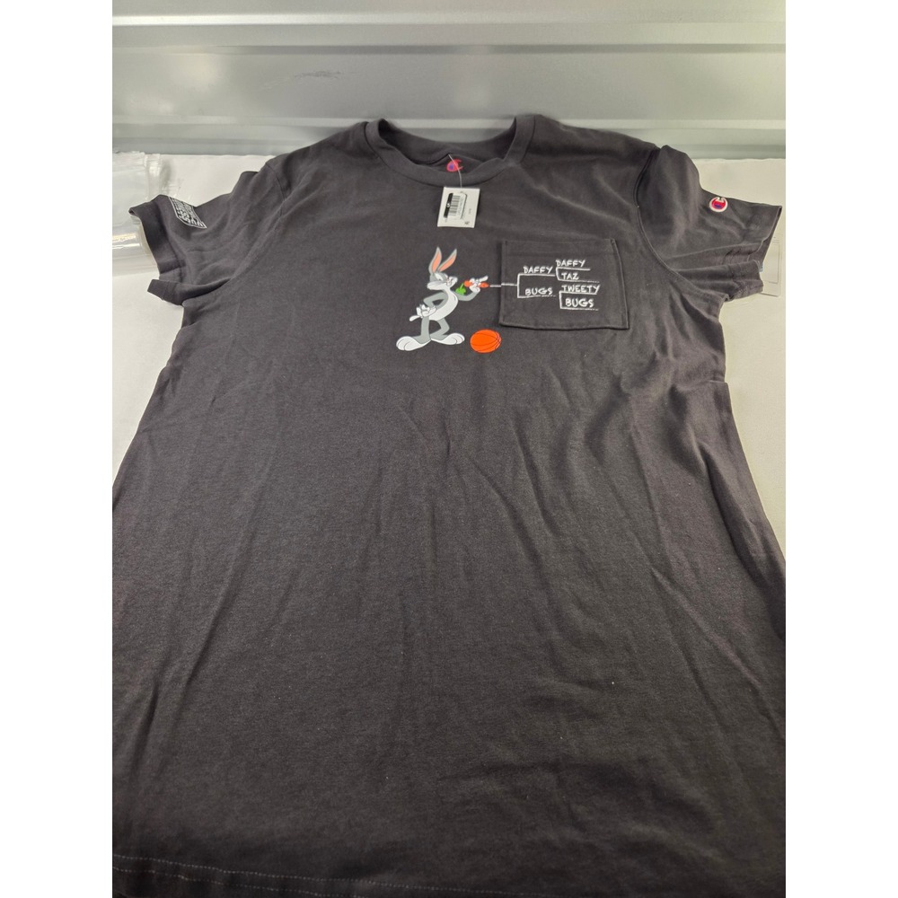 Champion Looney Tunes Bugs Bunny March Madness NCAA Pocket T-Shirt Black Men's M - Picture 1 of 5